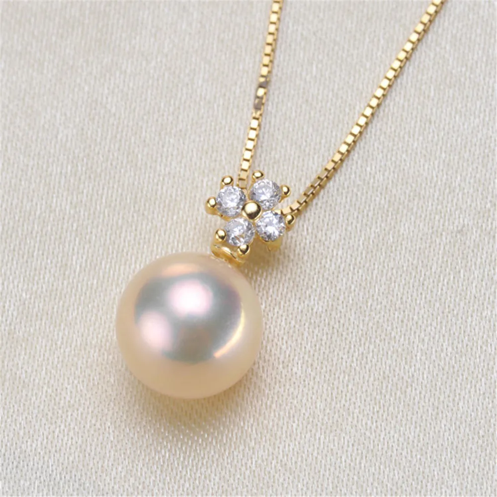 

1PCS Pearl Tray End Cap S925 Sterling Silver Bead Caps Clasps Clip Fitting Round Beads Pendants DIY Necklace Findings