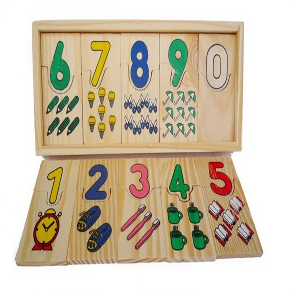 

1 Set Baby Educational Montessori Early Learning Wooden Toys Digital Matching Plate Children Math Teaching Abacus Sensory Toys