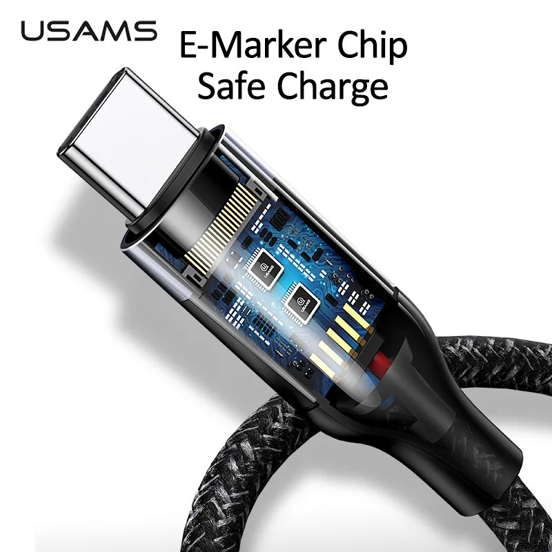 USAMS USB C к usb type кабель для Xiaomi Redmi Note 8 Pro Quick Charge 4 0 PD 100W быстрая зарядка MacBook зарядный |