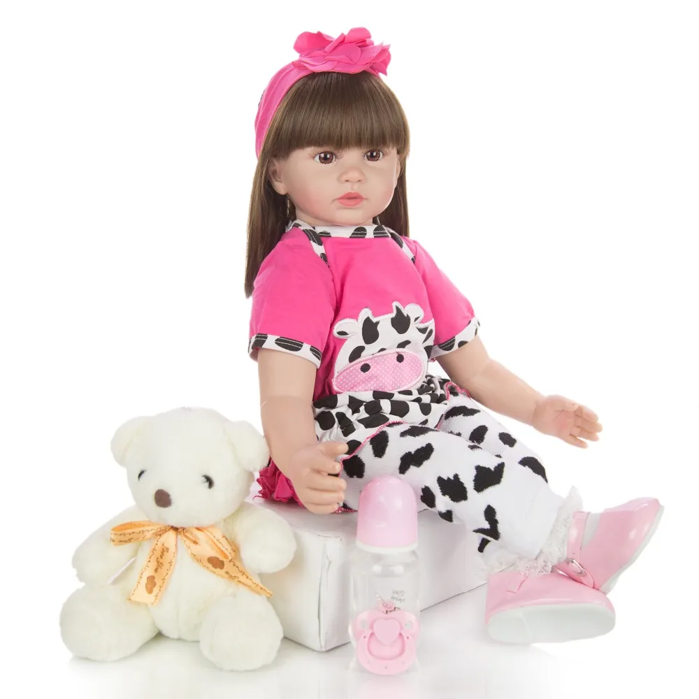 

Игрушка Reborn Baby Menina, 24 дюйма, реалистичные коричневые глаза, принцесса, силикон, Реборн, детские куклы, девочки, сделай сам, игрушка для детей, ...