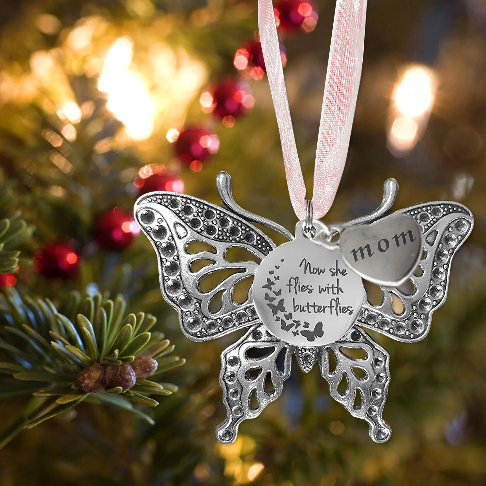 Подвесные Украшения для новогодней елки Xmass украшения с бабочками | Дом и сад