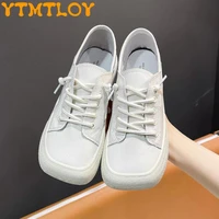 ugly cute mango head two wear white shoes women 2021 summer new korean version of square toe flat bottom shoes all match casual
