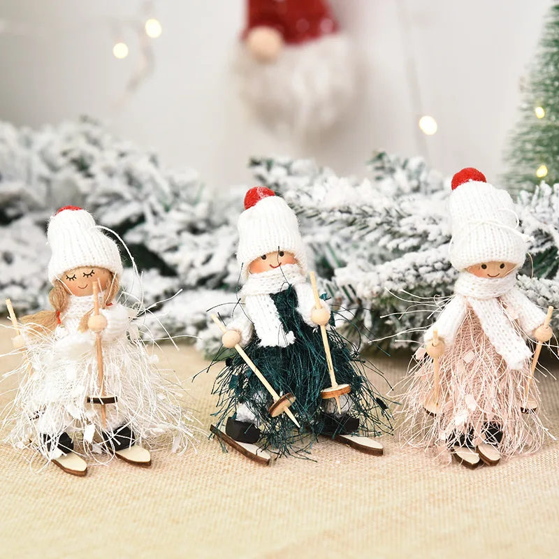 

Рождественская елка, милая кукла ангела, подвесные украшения для девочек, новогодние и Рождественские елочные украшения, рождественский по...