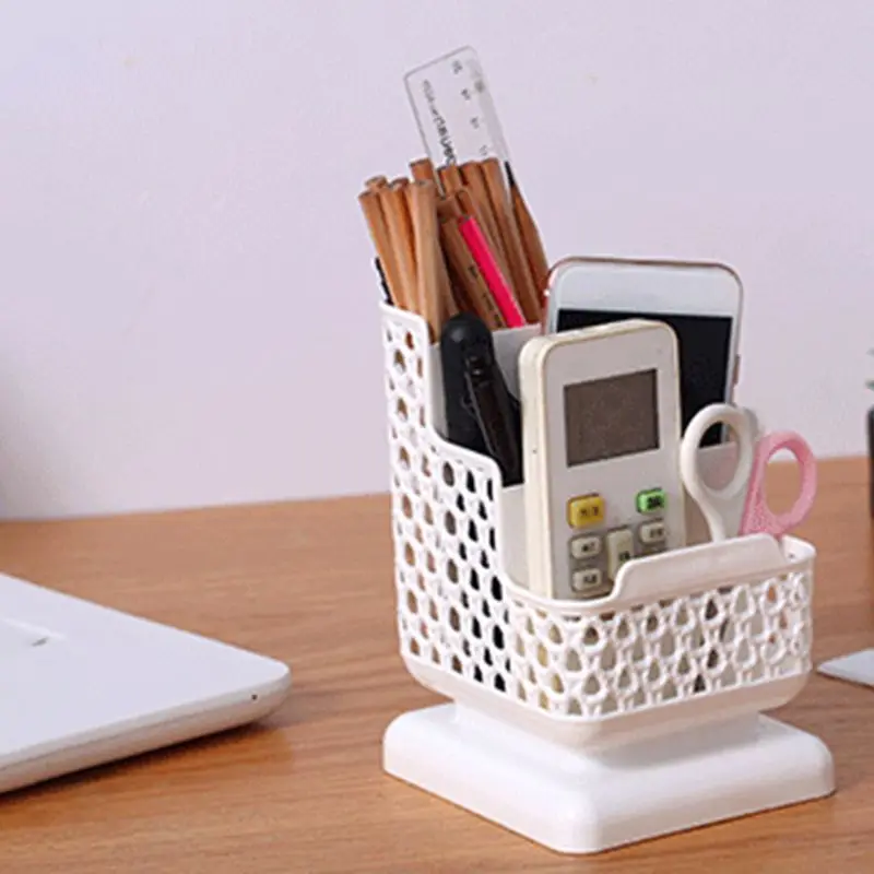 

T3EE Rattan Plastic Pen Holder Multifunctional Hollow Desktop Stationery Pencil Case