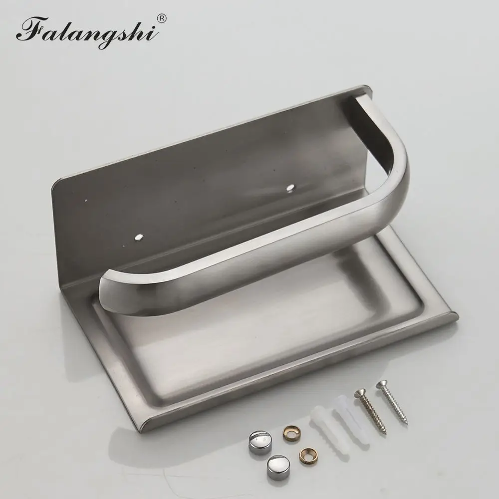 

Toilet Paper Holder With Phone Storage Shelf Bathroom Hardware Stainless Steel Toilet Roll Paper Holder Tissue Boxes WB8202