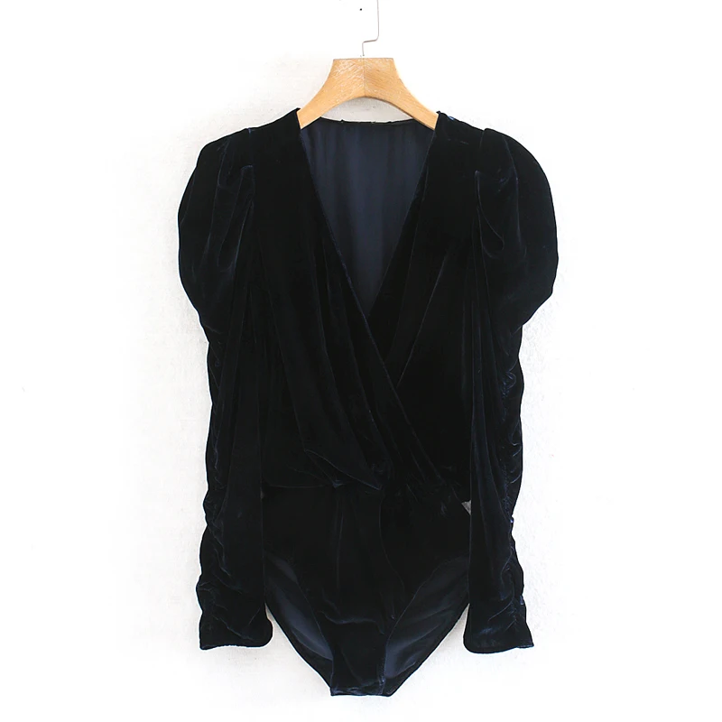 Элина складные синие бархатные комбинезоны для женщин модный тонкий комбинезон