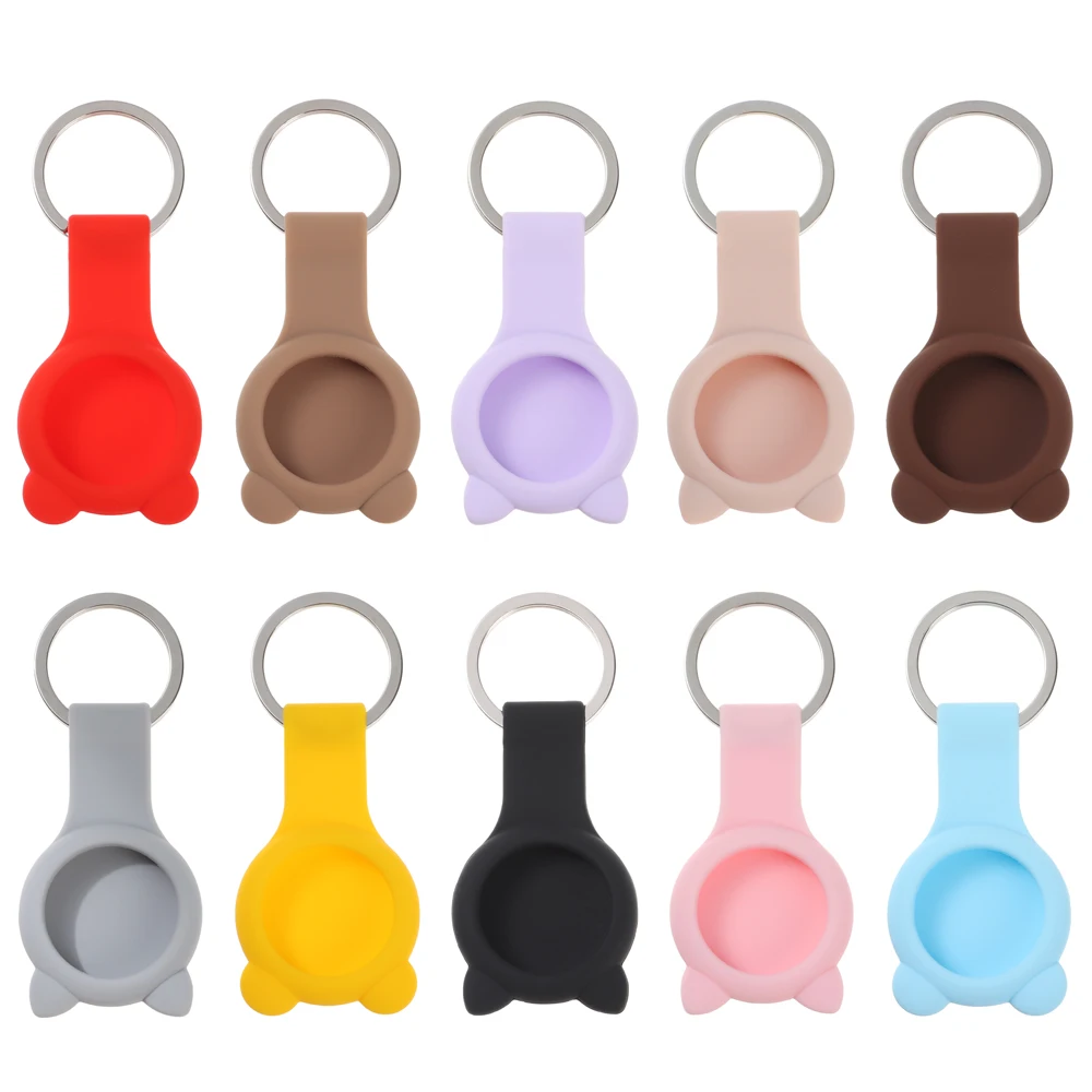 

1Pc Bear Shape Protective Sleeve Silicone Case Cover Anti-Lost Device Shell Keychain Locator Tracker Accessories For AirTags