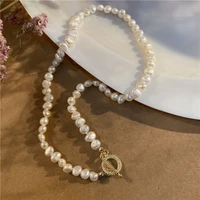 huanzhi 2020 new baroque freshwater natural pearl moonstone pendant necklace geometric irregular for women girls party jewelry