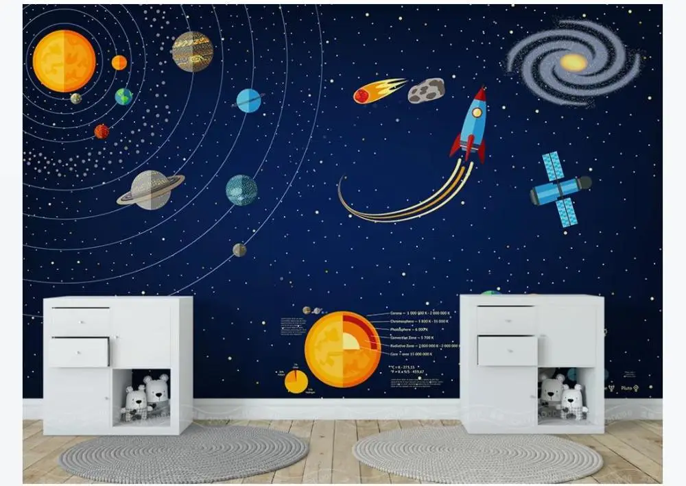 3d обои на заказ для помещений декоративный фон ручная роспись космос Вселенная