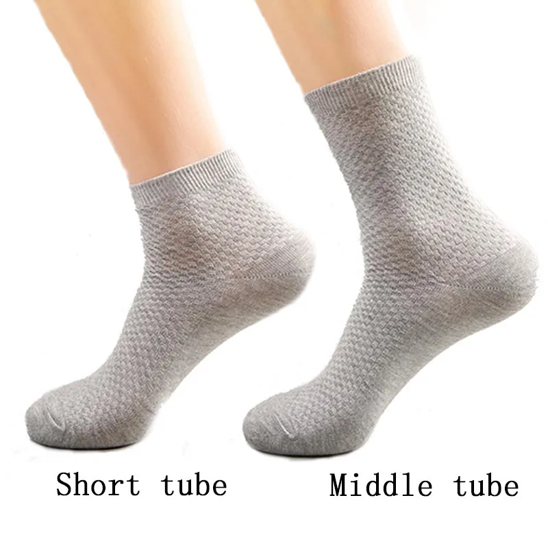 

Q 5Pairs/lot Casual Thin Socks Breathable Men's Socks Deodorization Business Style Bamboo Fiber for Male Spring/Summer