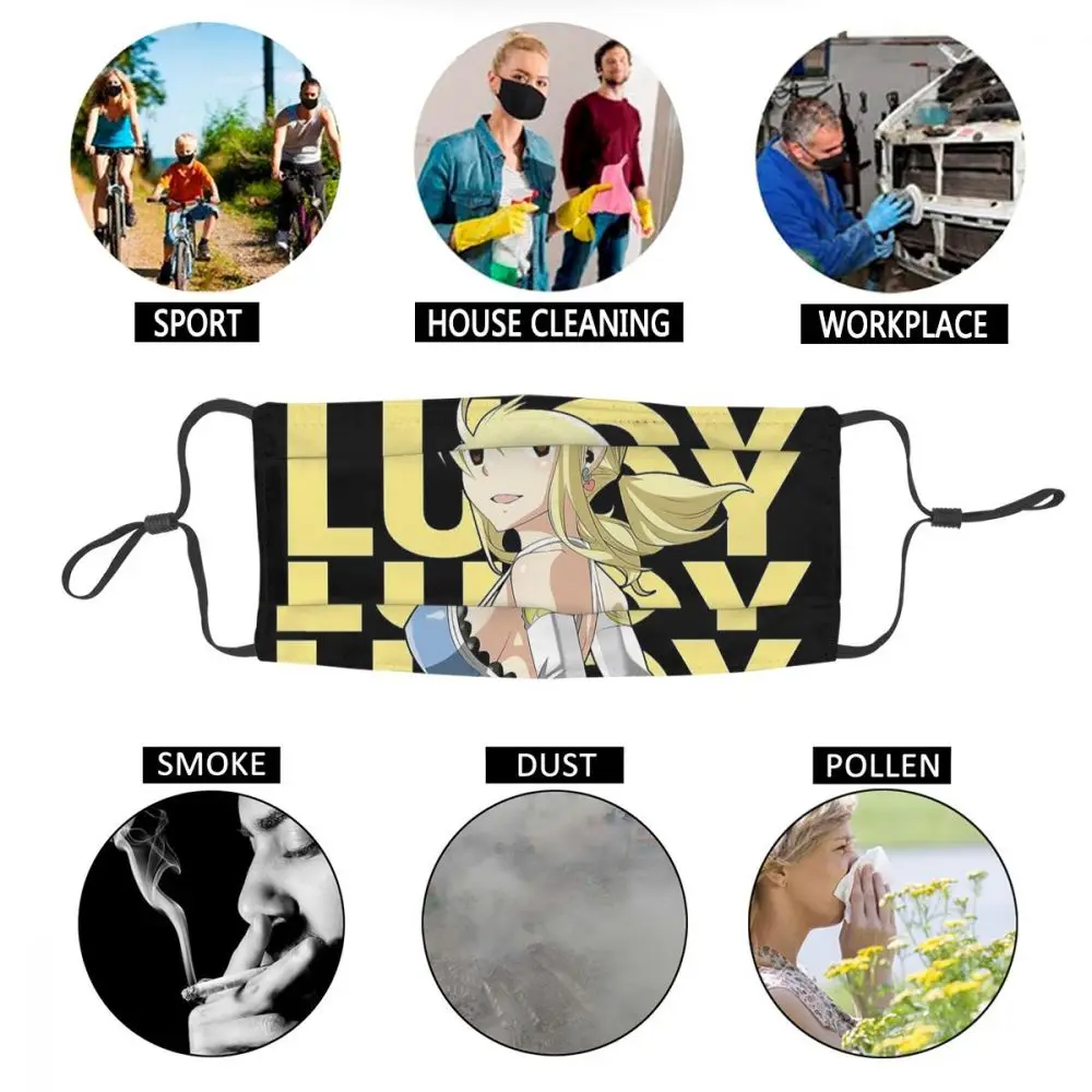

Fairy Tail Lucy Heartfilia Men Women Reusable Face Mask Anti Haze Anti Dust Protection Cover Respirator Mouth Muffle