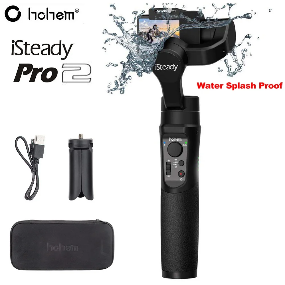 iSteady Pro 2 Hohem iSteady Pro 2 3-осевой ручной подвесной защита от брызг, а также с сумочкой для DJI Osmo Экшн камера Gopro Hero 7/6/5/4 SJCAM YI экшн-камер - Цвет: iSteady Pro 2