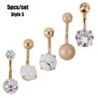 Кольцо-штанга для пирсинг носовой перегородки пупка с кристаллами женское, дезинфицирующее Ювелирное Украшение для пирсинга