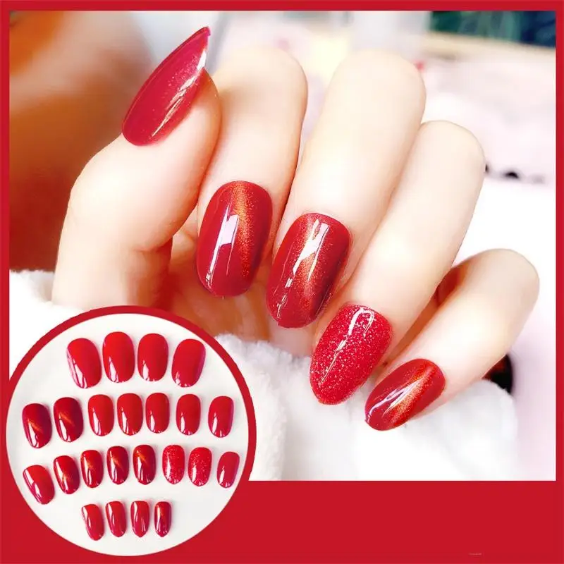 

Popular Cat's Eye Nail Patch Nail Art Finished Fake Nail Nail Patch Phototherapy Nail DIY Manicure Art Tools Fake Nails Glue