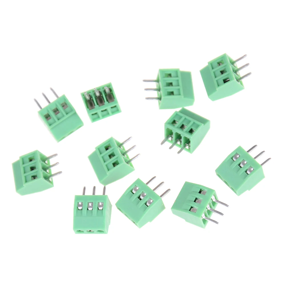 10Pcs PCB Screw Terminal Block Connectors 150V 6A Copper Blocks 5mm 3Pins | Обустройство дома