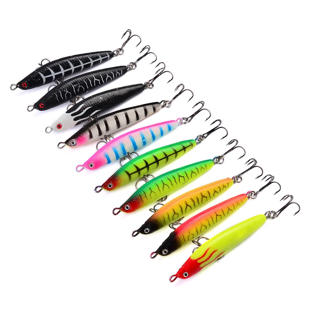 10pcs 8cm 18g Pencil Sinking Fishing Lure Weights Bass Tackle Baits Accessories Saltwater Lures Fish Bait Trolling | Спорт и