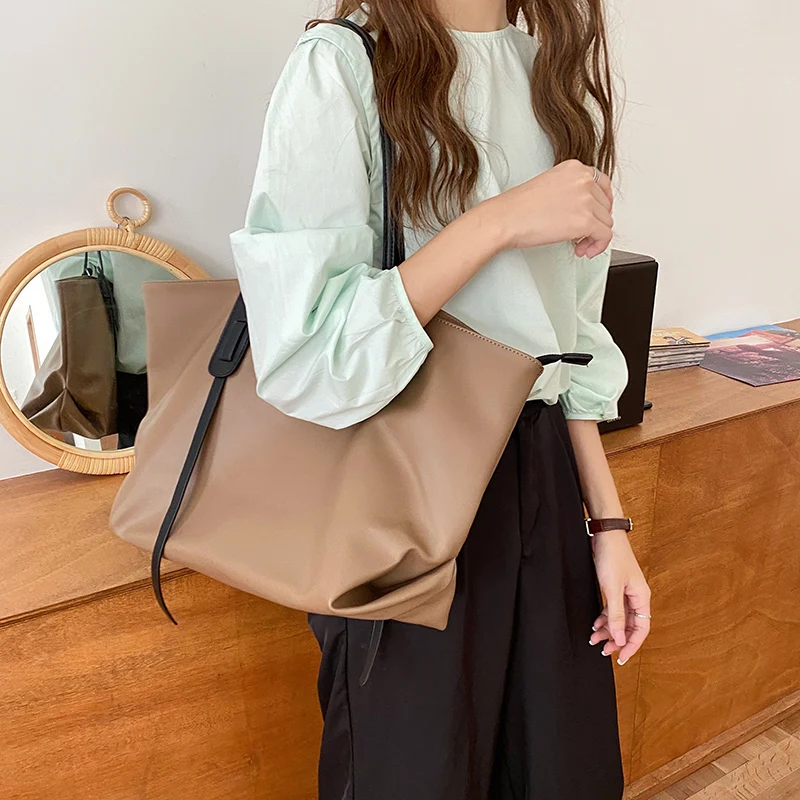

Large Capacity Pu Leather Shoulder Shopper Bags for Women 2020 Fashion Solid Casual Tote Bag Luxury Handbags Women Bags Designer
