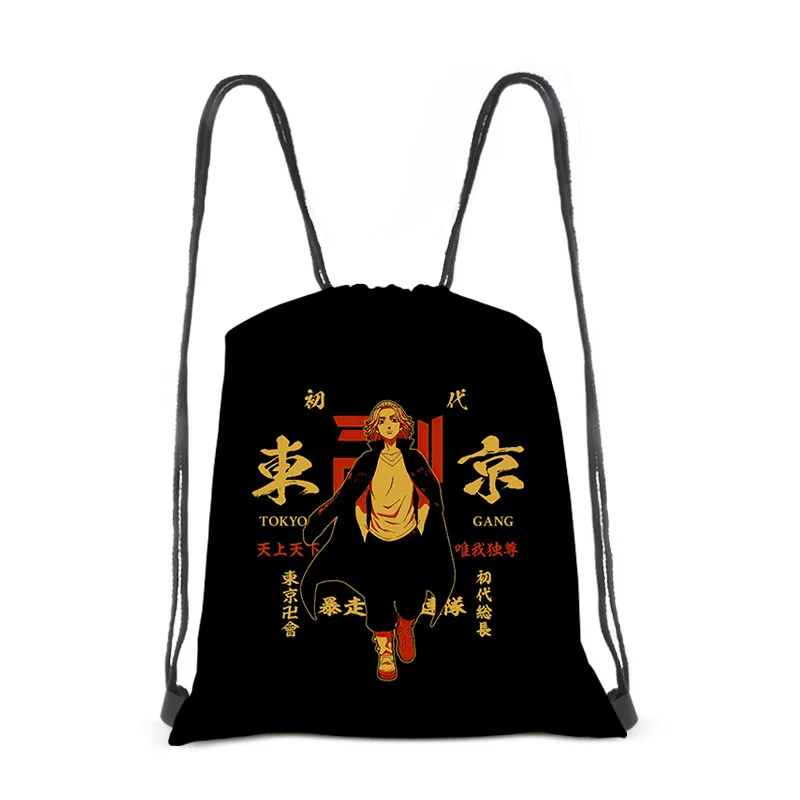 

tokyo revengers Tokyo Avengers drawstring pocket cartoon drawstring storage bag outdoor portable backpack