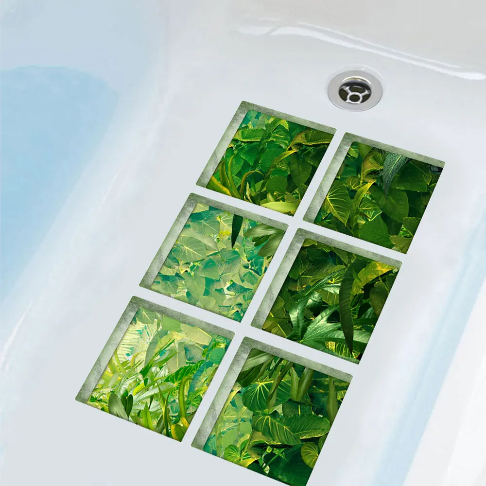 6 шт./компл. наклейка для протектора ванны с листьями безопасные Нескользящие