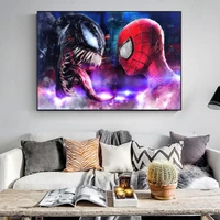 marvel new movies posters venom and spiderman canvas painting prints color graffiti wall art for living room child gift cuadros