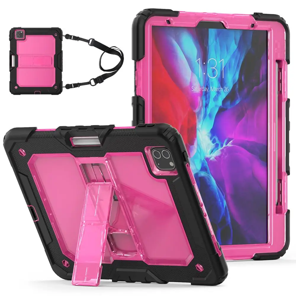 

Practical shoulder belt transparent clear case For ipad pro 11 2020