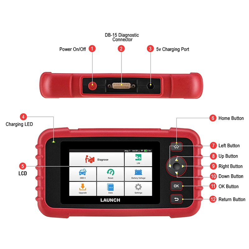 Launch X431 CRP129X OBD2 сканер ABS диагностический инструмент для масла SAS EPB TPMS сброс Creader 129X