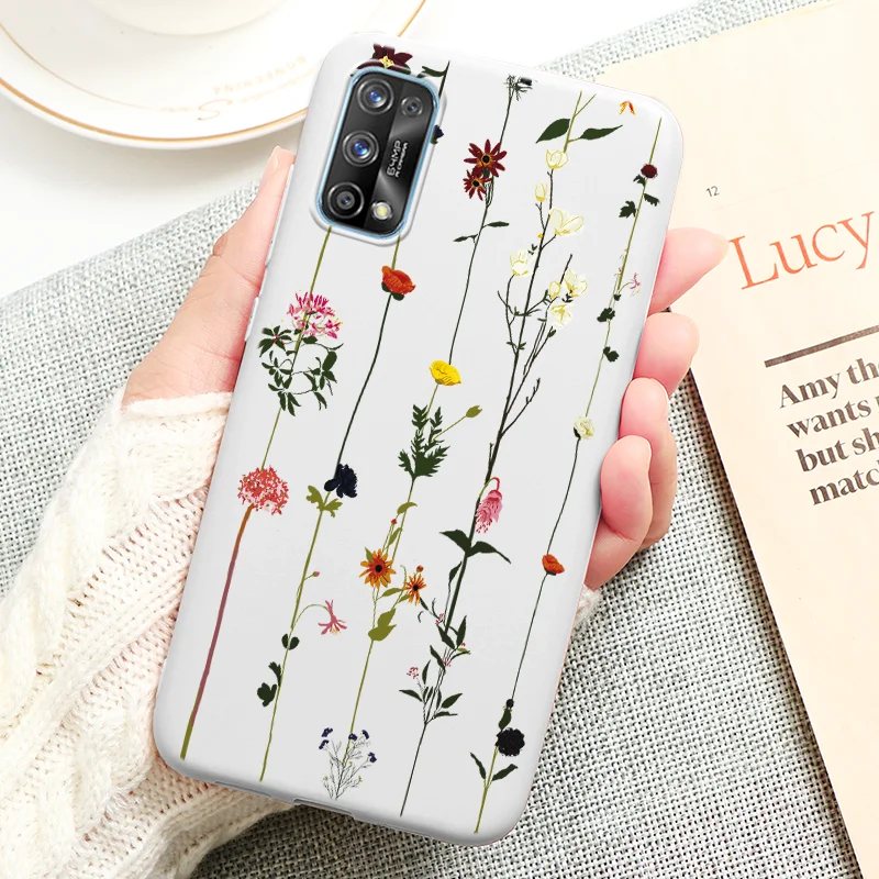for realme 7 pro case phone cover silicone soft tpu case for oppo realme 7pro realme7 pro 6 4 coque bumper flower heart luxury free global shipping