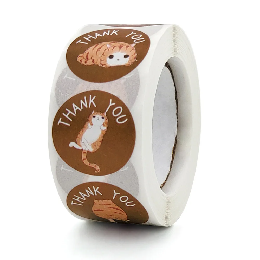 

UU Gift 500 Pieces of Kids Reward Stickers 8 Pattern Thank You Classroom Teacher Cute Cat Animals Seal Stationary Sticker