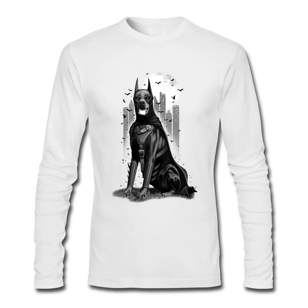 Дешевые оптовые 100% хлопок DOBERMAN Dog футболка с длинным рукавом мужские футболки