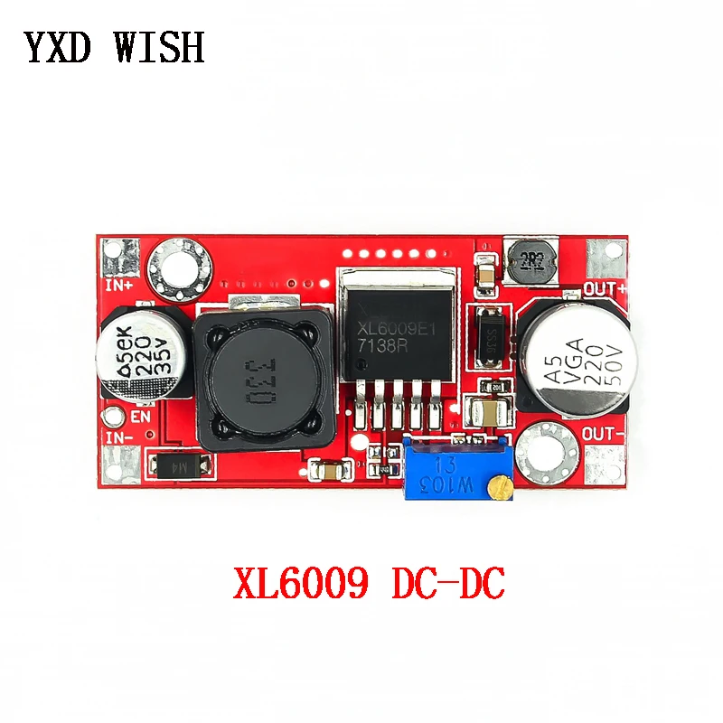 XL6009 DC регулируемый Повышающий Модуль преобразователя мощности постоянного тока