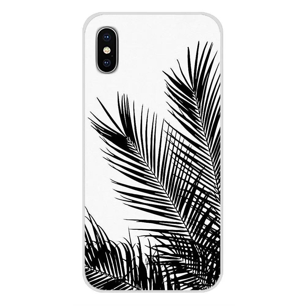 Черный белый Пальмовые Листья пальмы для huawei G7 G8 P7 P8 P9 P10 P20 P30 Lite Mini Pro P Smart Plus мягкий чехол из ТПУ