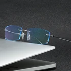 Оправа для очков ZIROSAT Мужская без оправы, квадратные ультралегкие очки без оправы из чистого титана, оптические очки для близорукости, 2950