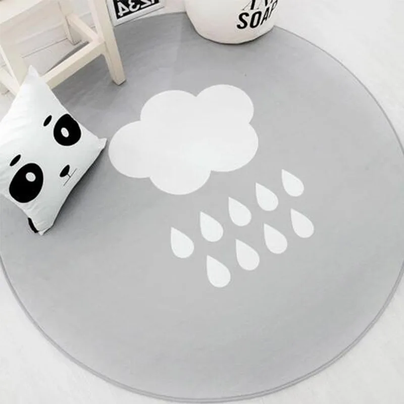 

Cartoon Animal / Geometric Figure Plain Round Carpet Blanket Chair Bedroom Room Living Computer Mat Tapis Salon Rugs Doormats