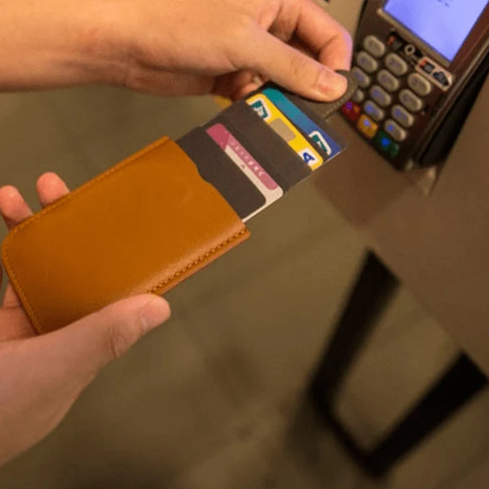 

Pulling-out PU Leather Card Holder Multi Card Slot Multifunction Button Closure Wallet J55