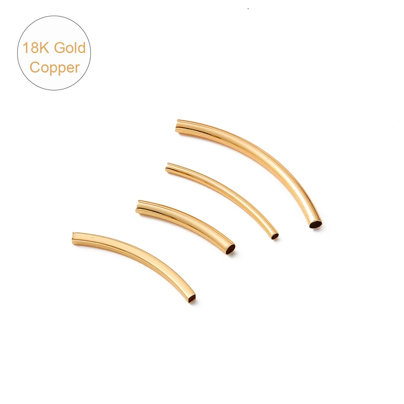 

18K Gold Plated 5Pcs 23 30 40mm Copper Band Tube Connector for DIY Earring Necklace Jewelry Making Accessories