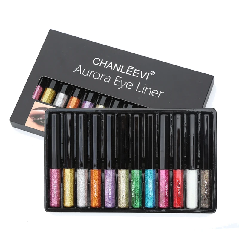 Beauty Glazed Glitter Eyeliner Waterproof Liquid Eye Liner Stick Long Lasting Aurora Shine 12 Colors Cosmetic Set Women Gift |