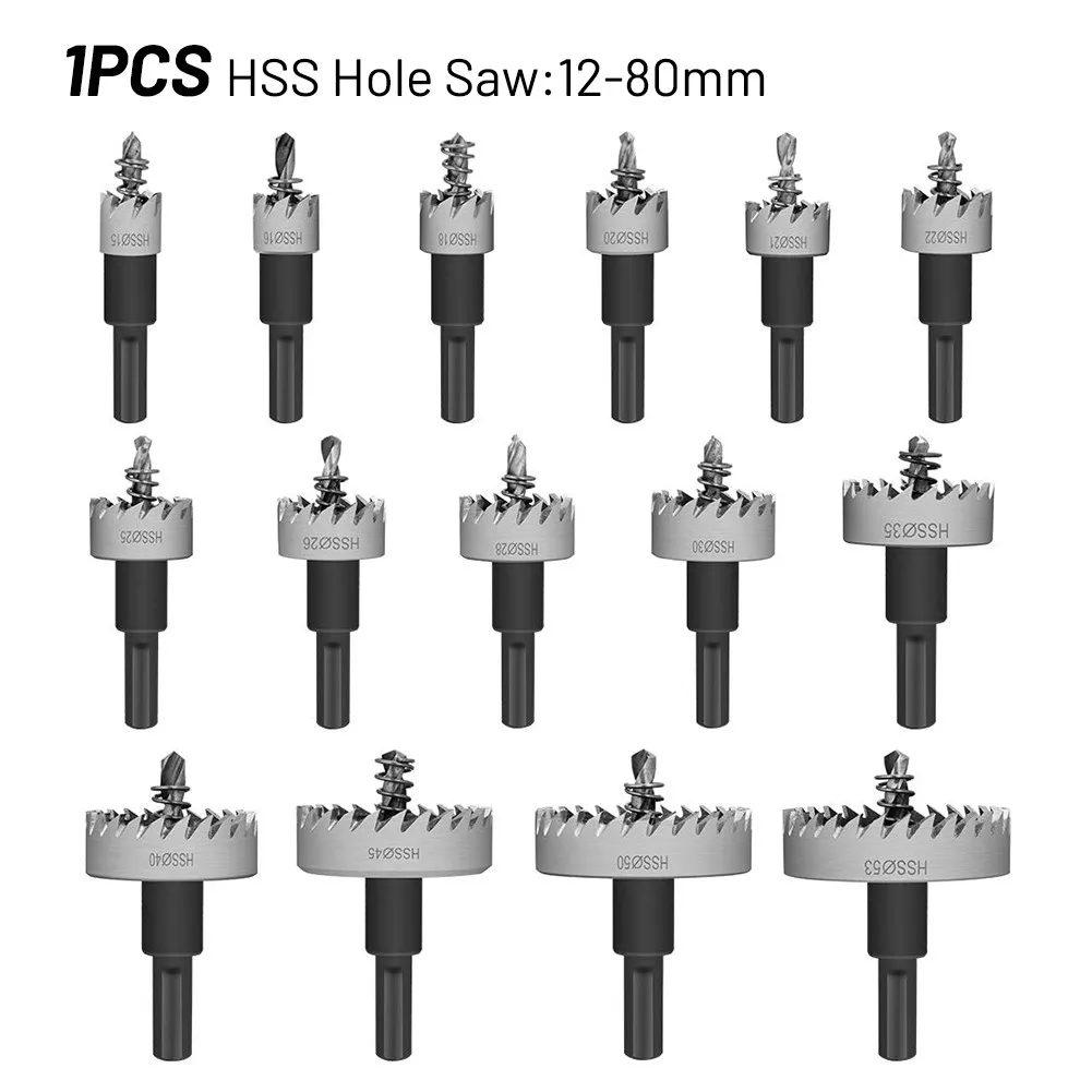 

Steel Drill Bit Tools Hole Saw 59-60HRC Brass Copper For 12-80mm HSS Iron