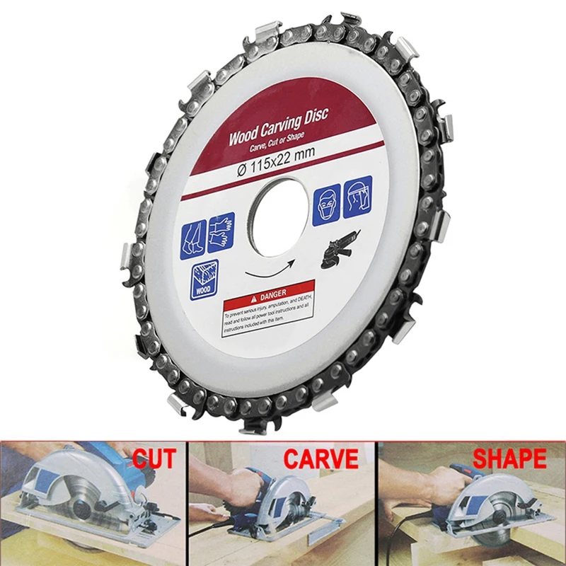 

4.5 Inch Circular Saw Blade Chainsaw Chain Wood Carving Disc Woodworking Angle Grinders Universal For Wood Cutting Discs