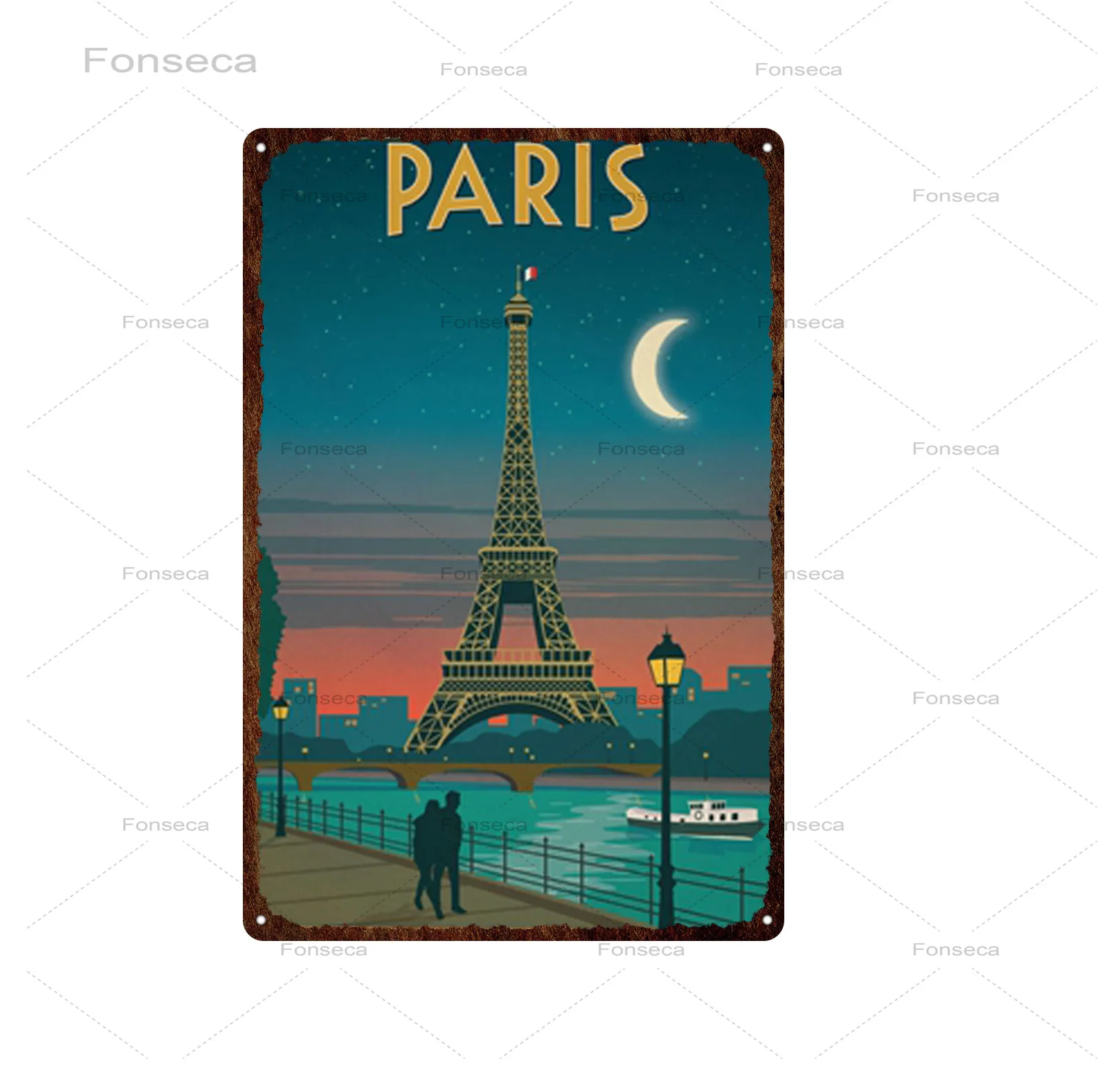 Винтажный городской металлический знак для путешествий пейзаж Нью Йорка