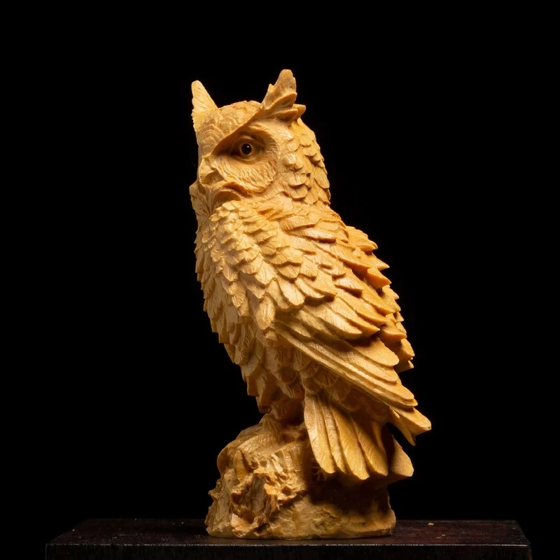 

Статуя Совы из массива дерева CCZHIDAO, 11/13 см, скульптура животного, украшения, резьба, ремесла, аксессуары для дома