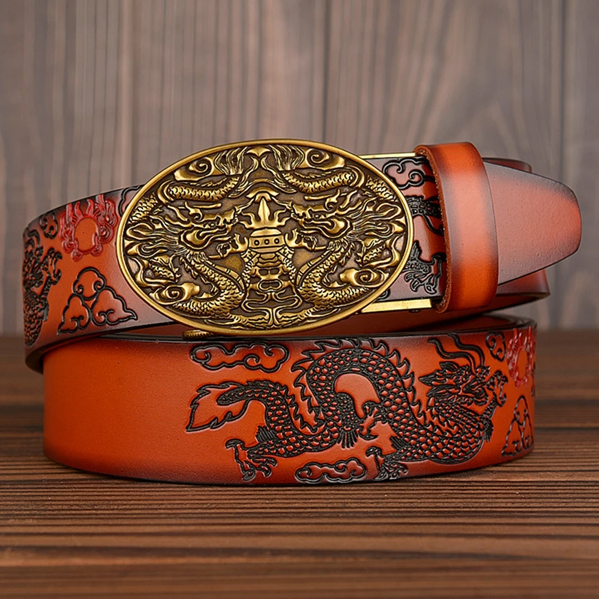 

Мужской ремень из натуральной воловьей кожи, дизайнерские ремни с китайским драконом, 2020