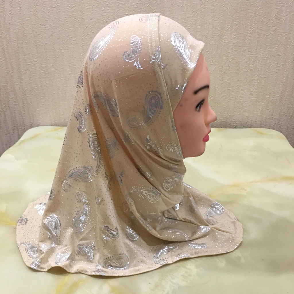 Красивый маленький хиджаб с принтом H210 простые милые женские шапки подходят для