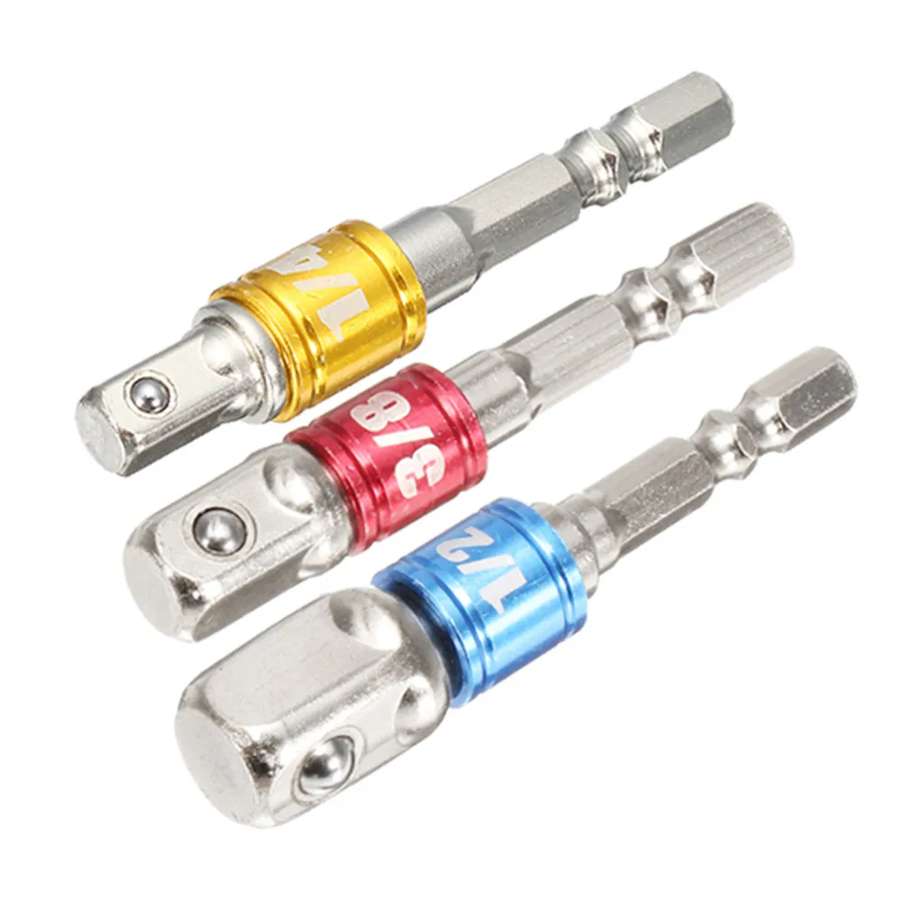 

Drillpro 3Pcs Power Screwdriver Extension Bar Adapter 1/4 Inch Hex Shank Power Screwdriver Driver Socket Bit