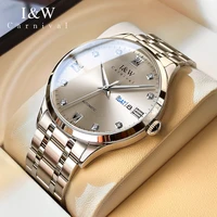 iw new luxury men light calendar display watch automatic waterproof mechanical wristwatches stainless steel strap reloj hombre
