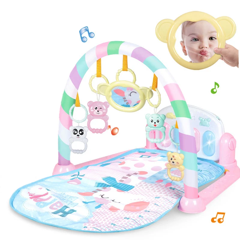 Детский игровой коврик FBIL-Baby для занятий в тренажерном зале, развивающий ковер для детей 0-12 месяцев, мягкие музыкальные погремушки, игрушки, коврик для занятий спортом для младенцев, Gam