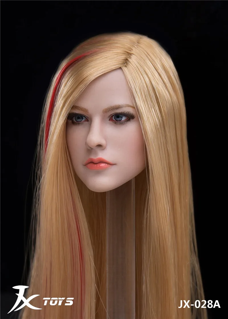 

1/6 Scale Female Head Carved Singer Avril Ramona Lavign Pale Skin Head Sculpt Model for 12" PH Woman Action Figure Body Toy