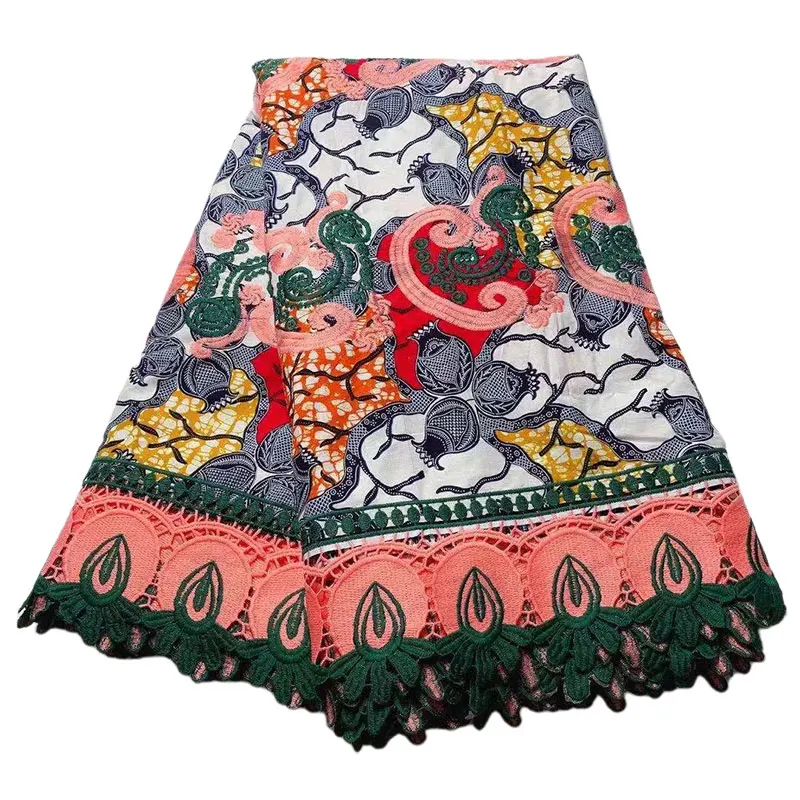Африканская мода Анкара роскошный дизайн печать воск 100% хлопок Нигерия гипюр