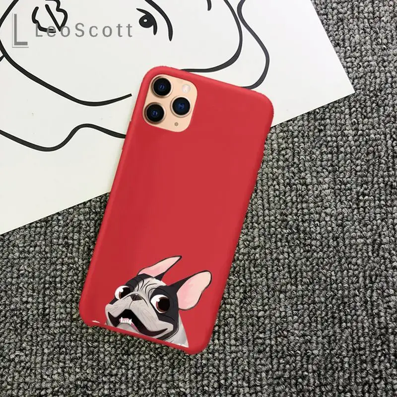 

French Bulldog Phone Case Candy Color for iPhone 11 12 mini pro XS MAX 8 7 6 6S Plus X 5S SE 2020 XR