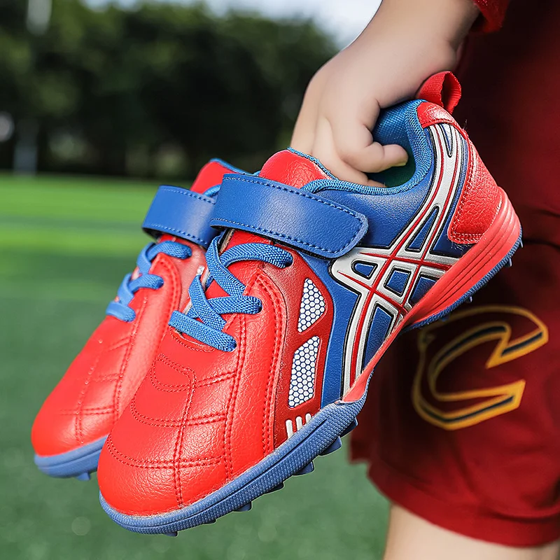 Новое поступление детские кроссовки спортивные синие красные футбольные бутсы