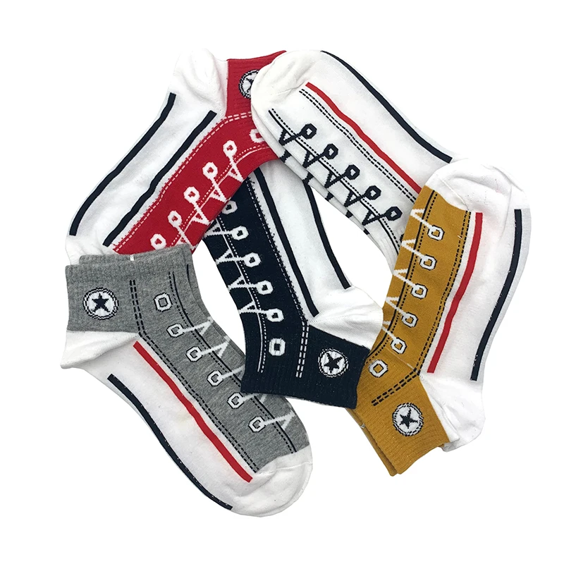 Носки короткие для мужчин и женщин модные утепленные на осень/зиму с узором